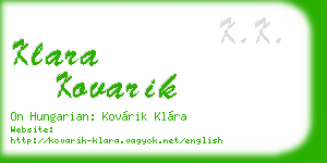 klara kovarik business card